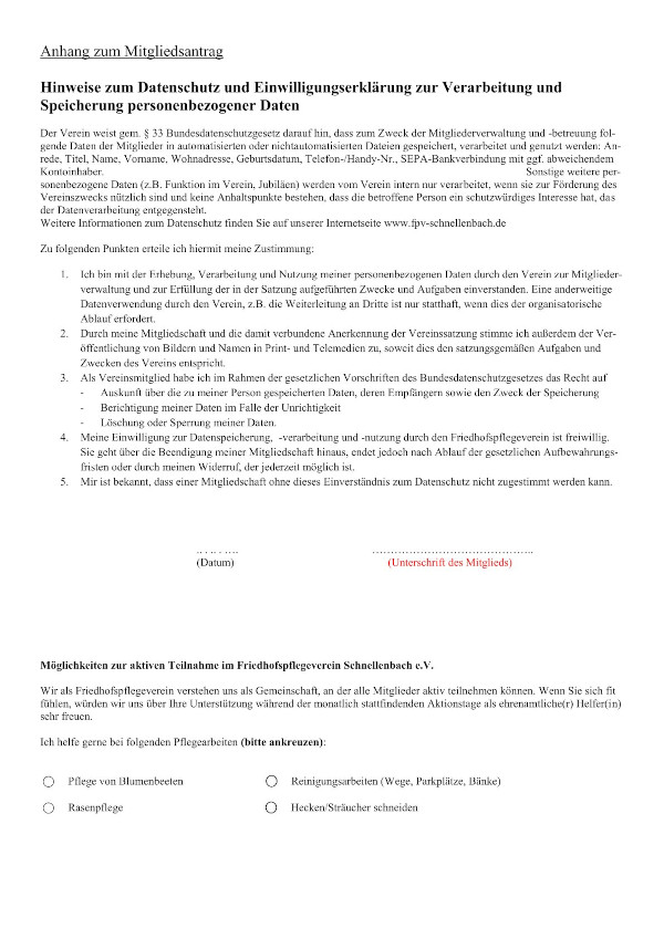 FPV Mitgliedsantrag National mit Datenschutzerklarung page 2